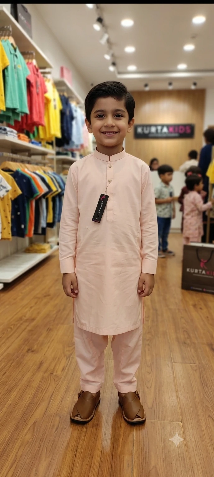 Serene Peach Minimalist Kurta