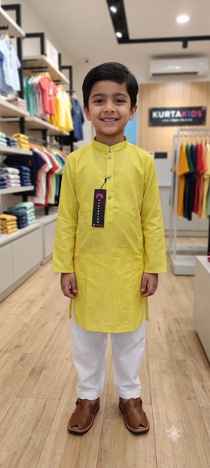 Golden Glow Textured Kurta
