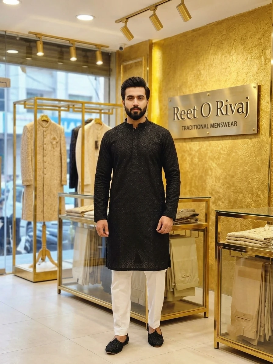 The Signature Nawab Embroidered Kurta