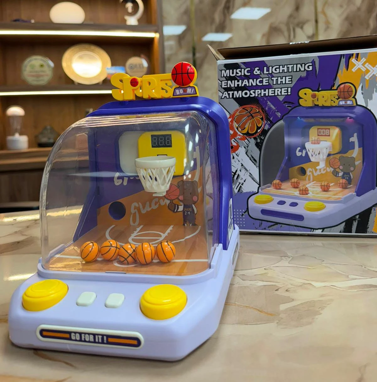 Kids Electronic Tabletop Basketball Arcade Game with Lights & Music