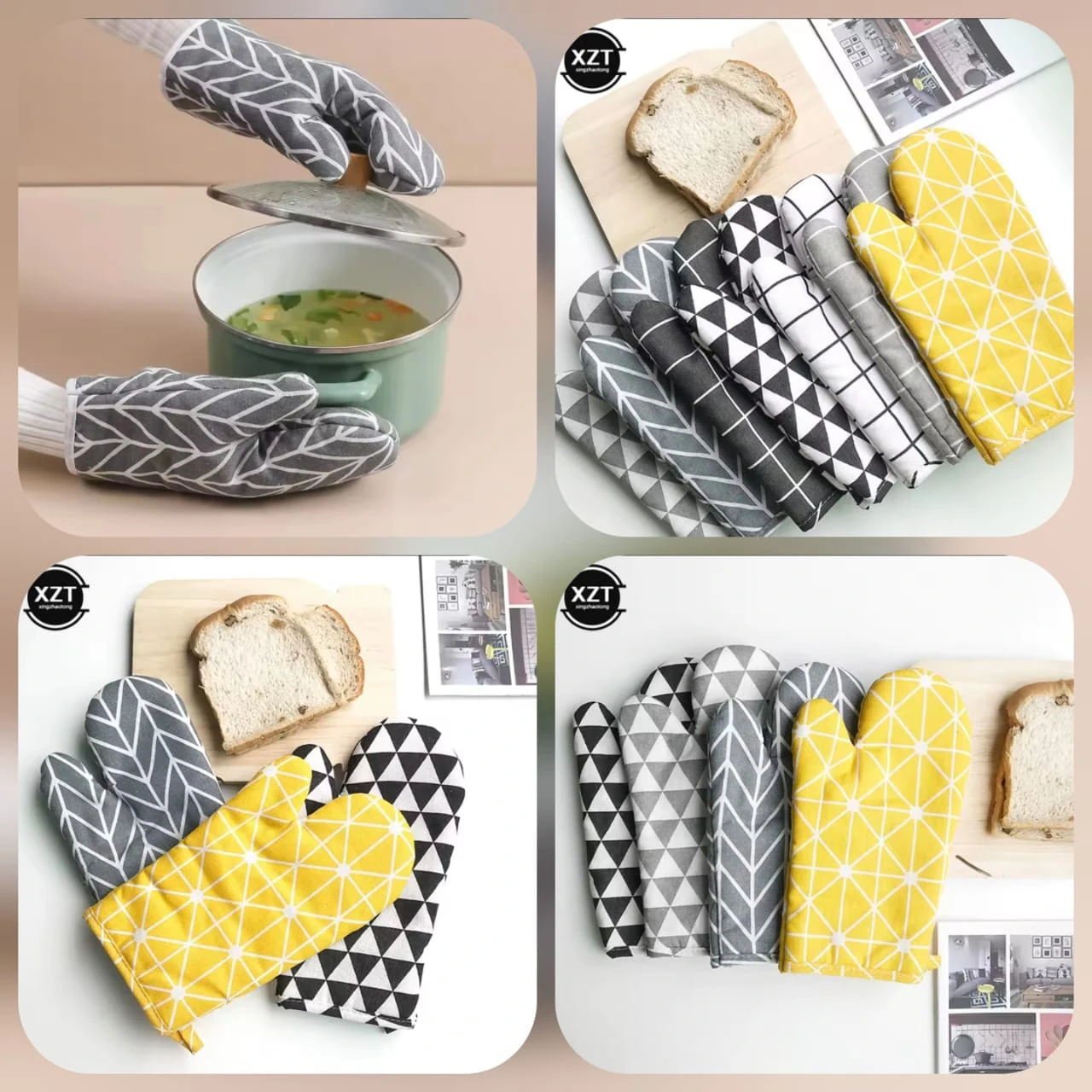 Nordic Style Heat-Resistant Oven Mitts