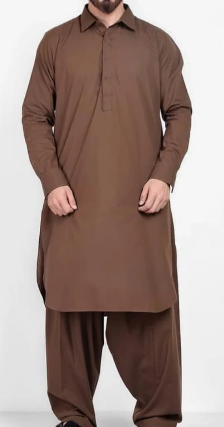 Men's Dark Wash & Wear Kurta Shalwar Suit