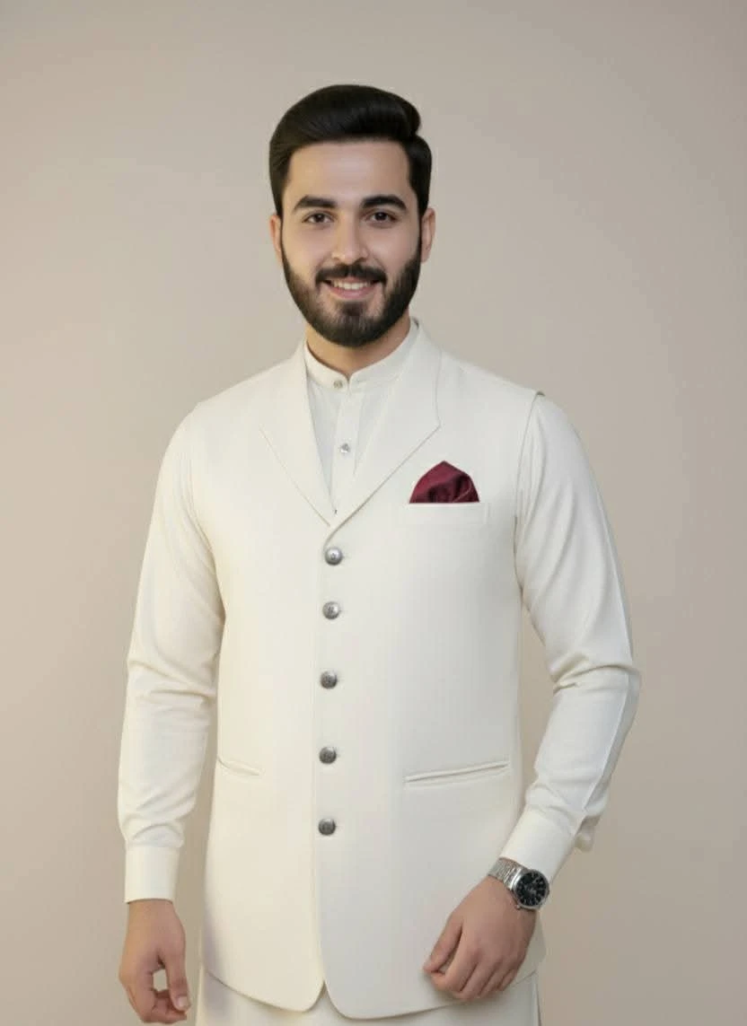 matching 3-piece Shalwar Kameez and Waistcoat set size small to large